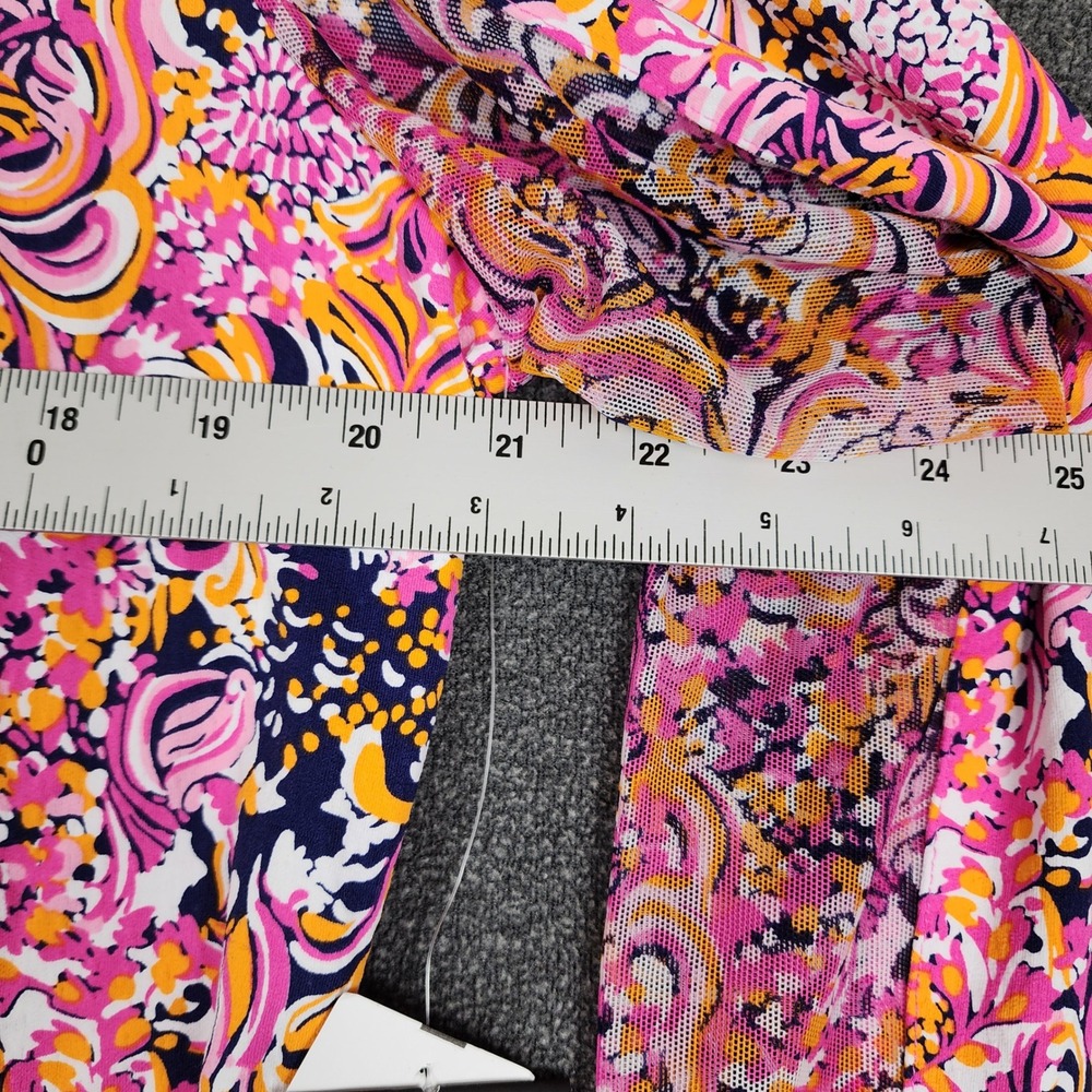 IBKUL Marissa Long Sleeve Zip Mock Neck Top Hot Pink Orange Peel XL UPF 50+ - Picture 4 of 9